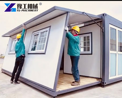 Foldable Modular Home Being Installed by Three Workers