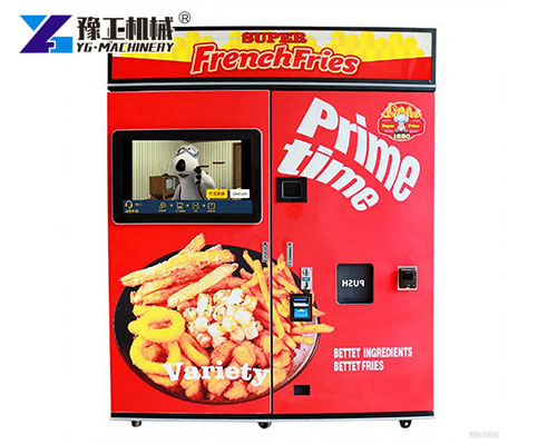 French Fry Vending Machine Serving Hot Snacks