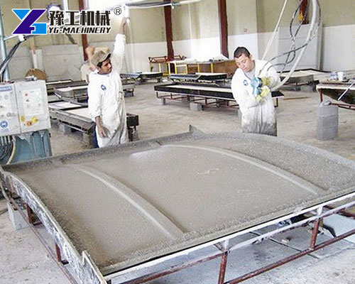 GFRC machine spraying decorative wall panels