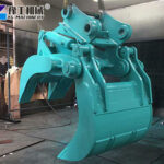 Heavy duty excavator rock grab attachment