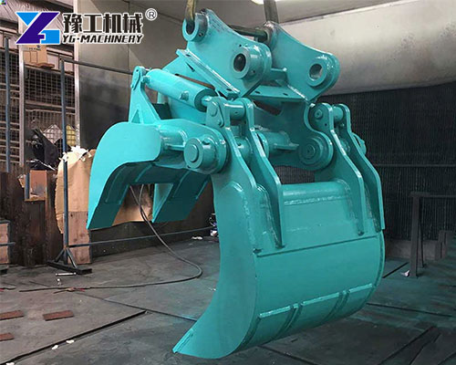 Heavy duty excavator rock grab attachment