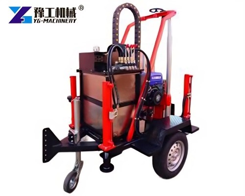 Hydraulic pavement coring rig on road