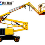 Knuckle Boom Lift for sale with dual hydraulic arms extended