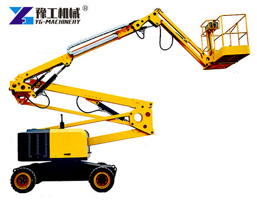 Knuckle Boom Lift for sale with dual hydraulic arms extended
