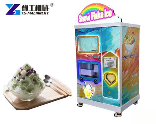 Milky snow ice vending machine in mall