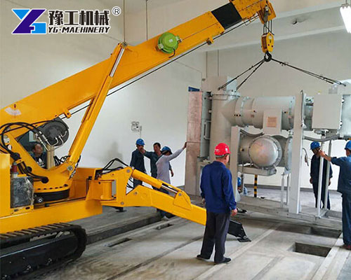 Mini Spider Crane Inside Factory Installation Work