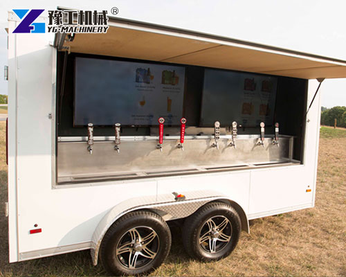 Mobile beer trailer at construction celebration event