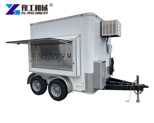 Mobile beer trailer serving cold draft beer