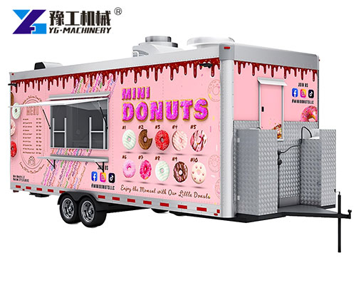 Mobile donut trailer at outdoor food festival