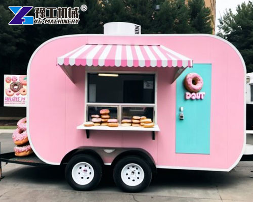 Mobile donut trailer with large menu board