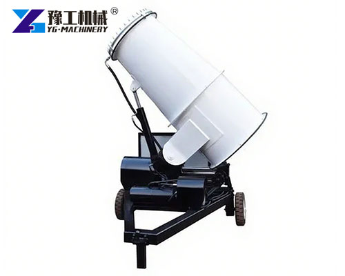 Mobile dust cannon mounted on trailer