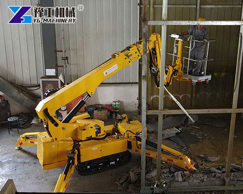 Mobile Spider Crane Moving Through Tight Spaces