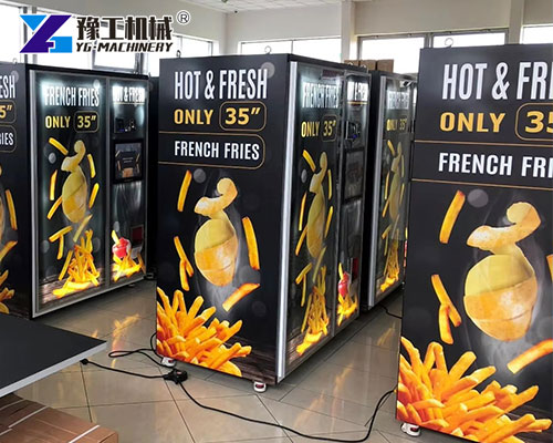 Modern Hot Fries Vending Machine In a Mall