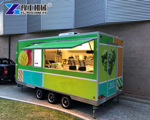 Portable juice trailer at community fair