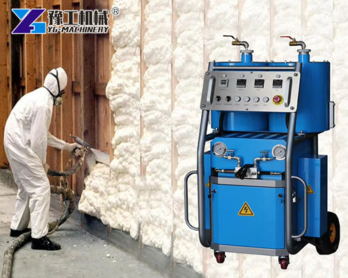 PU Spraying Machine Applying Foam On Wall