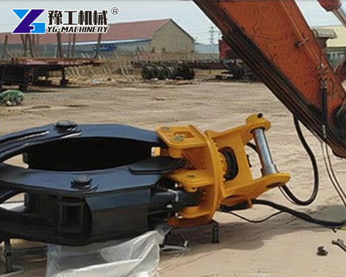 Quick connect excavator rock grab installation