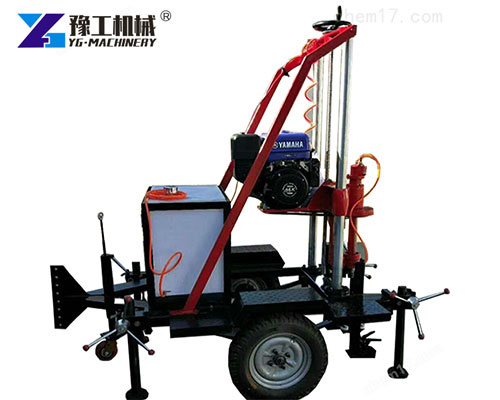 Road core drilling machine extracting asphalt