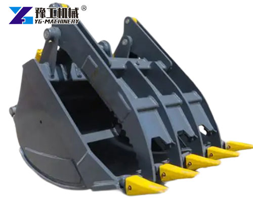 Scrap handling bucket with multi tine grapple claws