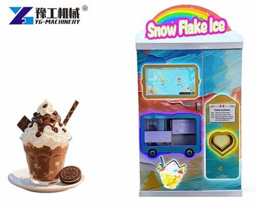 Snowflake ice machine with flavor selection screen