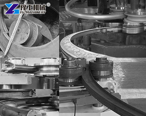 Worker operating hydraulic profile bending machine safely