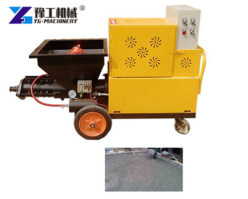 Cement mortar application using spray machine