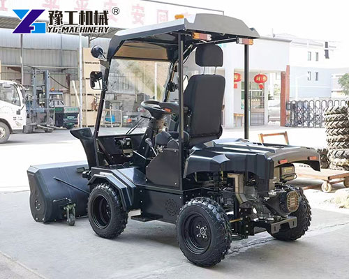 Efficient snow sweeper cleaning factory entrance