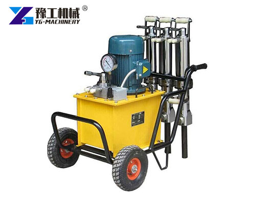 Electric hydraulic rock splitter machine in quarry