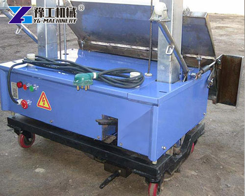 Electric wall plaster machine operation