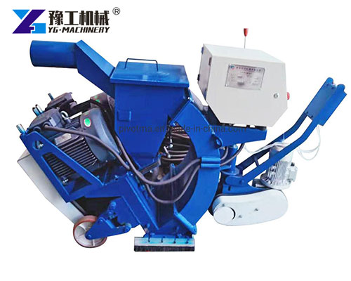 Floor shot blaster preparing industrial concrete surface