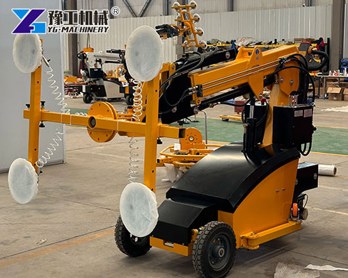 Glass handling robot for indoor glass partition