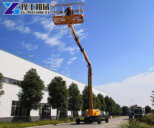 High reach articulating boom lift for buildings