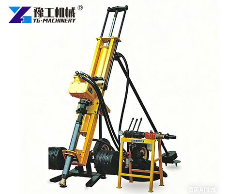 Hydraulic DTH drill rig in construction site