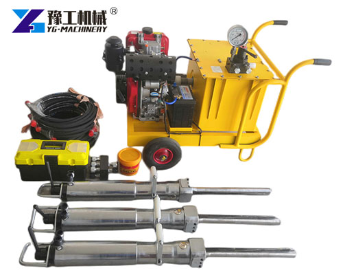 Hydraulic stone breaking machine in tunnel project