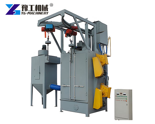 Industrial hook-type shot blasting machine in factory