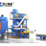 Industrial roller conveyor blasting equipment in factory