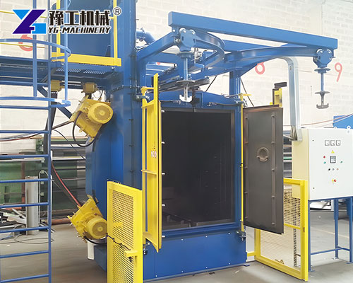 Industrial shot blasting equipment with dual hook design
