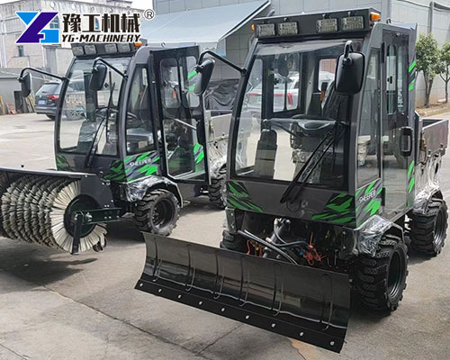 Industrial snow sweeper used on airport runway