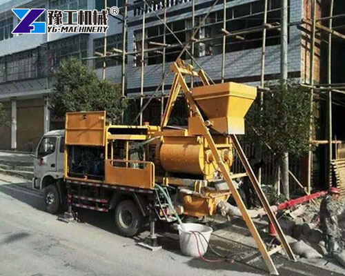Jamaica client using concrete mixer pump truck