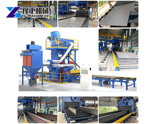 Large roller conveyor shot blasting line