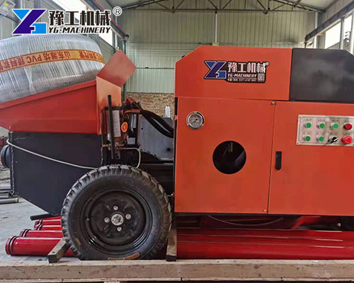 Mini concrete pump machine at the job site