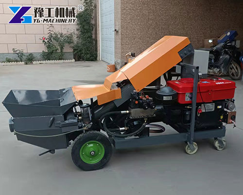 Portable concrete pump machine with wheels
