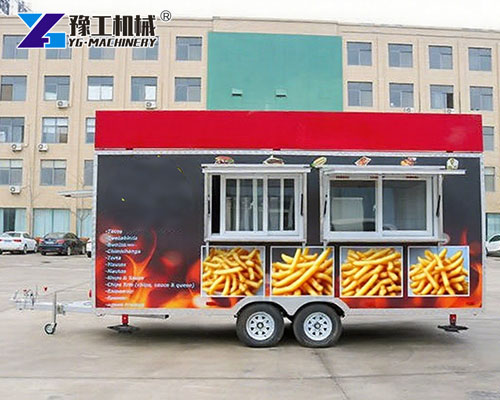 Portable french fry cart with service window