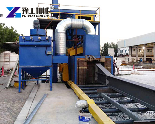 Profile shot blasting equipment for steel structures