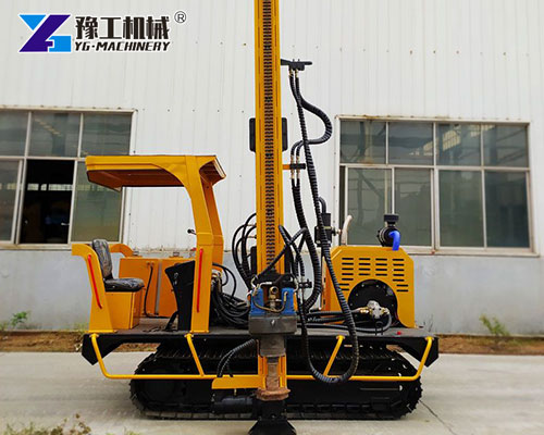 PV pile driving equipment in solar farm