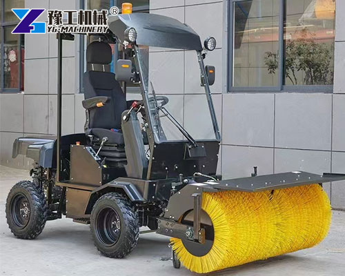 Road snow sweeper with strong brush system