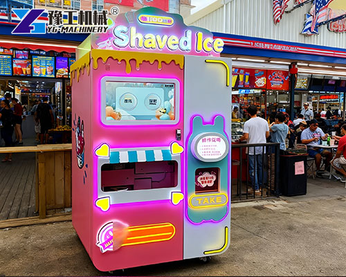 Self service ice vending machine in shopping mall