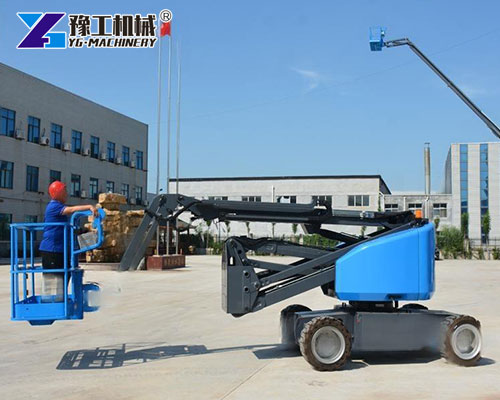 Compact Self Propelled Man Lift on Site