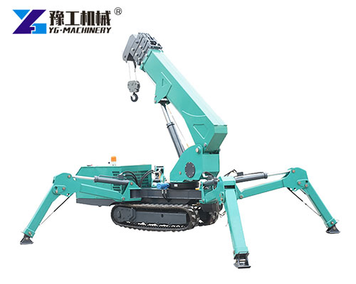 Compact spider crane working indoors