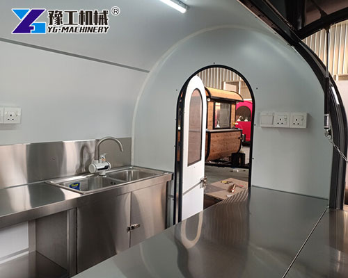 Custom small food trailer interior view