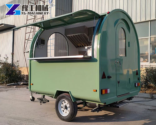 Mobile coffee trailer parked at the Irish market